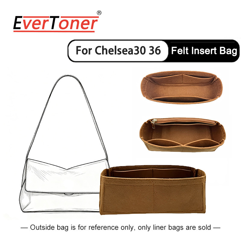 EverToner Ultra-Thin Felt Bag Organizer ใส่ Liner Fit สําหรับเชลซี 30 / 36, กระเป๋าถือ Shaper Storage Liner กระเป๋า