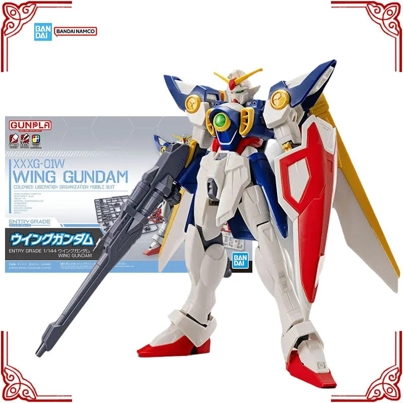 ในสต็อกของแท้ Bandai กันดั้มรุ่นชุด EG 1/144 XXXG-01W Wing Gundam อะนิเมะ Action Figure Collection ป