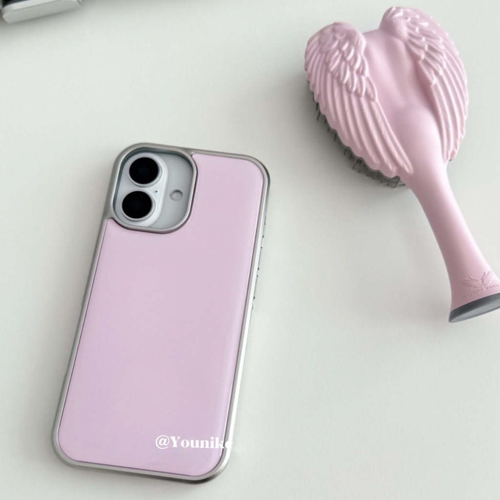 สไตล์เกาหลี ins สาวหัวใจสีชมพูหวานเรียบง่ายสีทึบเหมาะสําหรับ iphone17pro/17promax เคสป้องกัน Apple 16 เคสโทรศัพท์ 16promax เคสป้องกัน 15 กันกระแทก 13/14 เคส 11/12