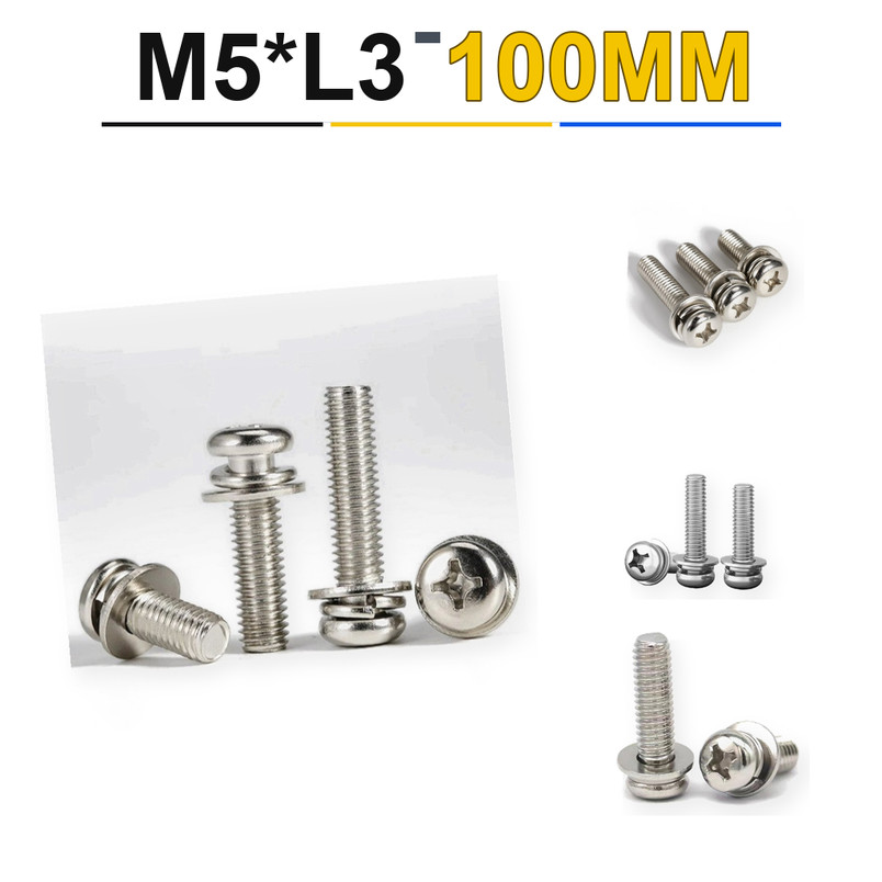 สกรู หัวแฉก หัวกลม M1.6-M5 สแตนเลส 304 แข็งแรง กันสนิม (5-50pcs) [KZSMB1]