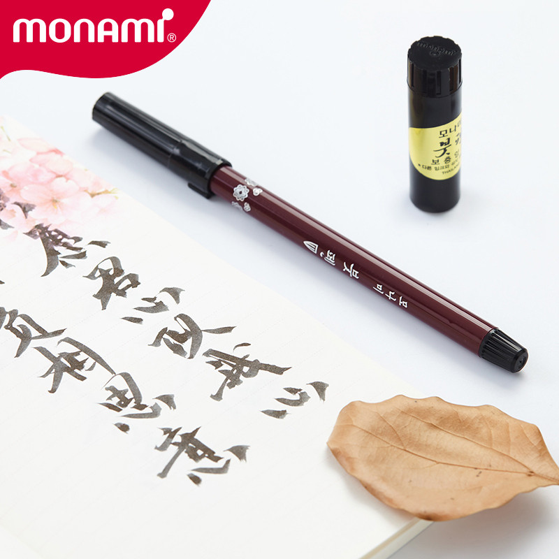 เกาหลีเกาหลี monami monami ความงามวิทยาศาสตร์ Soft Tip ปากกาแปรงยืดหยุ่นประดิษฐ์ตัวอักษรปากกาฝึกปากก