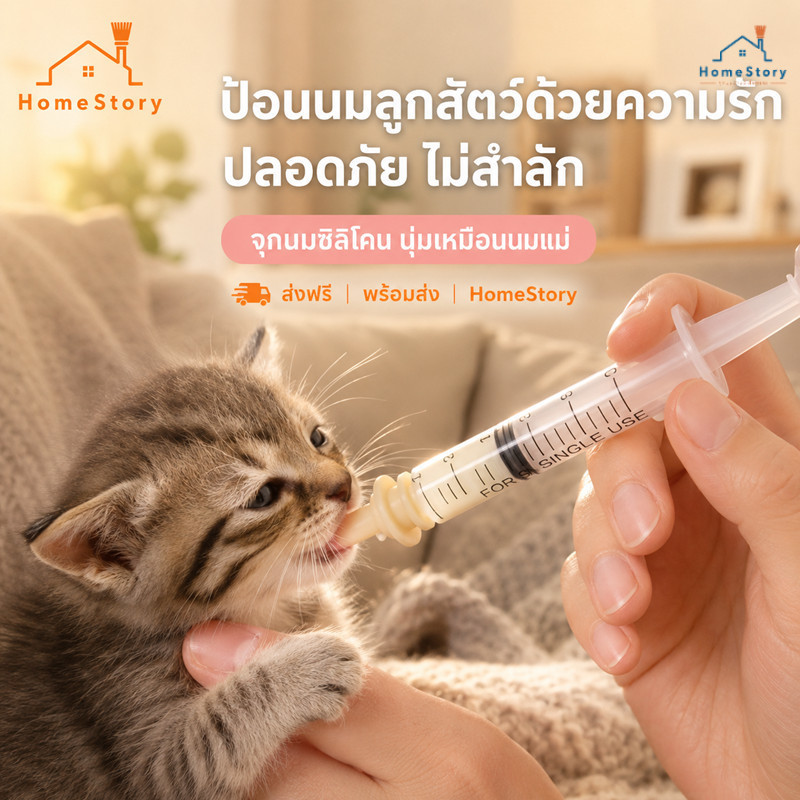 🐾(เจาะรู) จุกป้อนนมซิลิโคน ไซริงค์ป้อนนม ใช้ได้กับ สัตว์เลี้ยงแรกเกิด สุนัข แมว กระต่าย กระรอก สัตวฟันแทะ