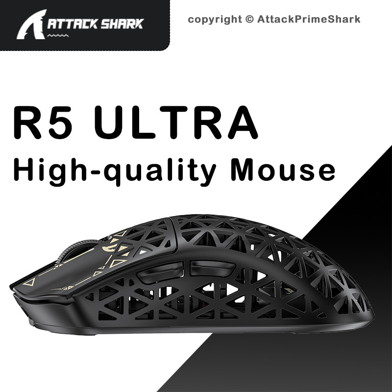 ATTACK SHARK R5 Ultra Wireless Gaming Mouse PAW3950MAX 39g 8K Tri-Mode 42000 DPI