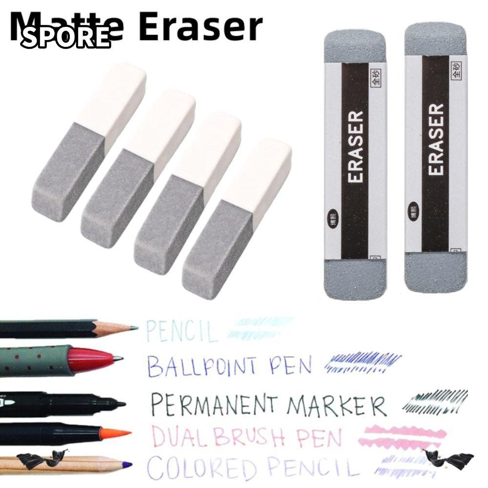 SPORE 1PCS Frosted Eraser, Dual-use Traceless Sand Eraser, คุณภาพสูงนักเรียน Matte Pen Eraser เครื่อ
