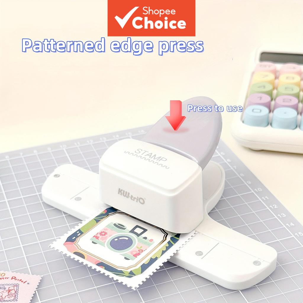 KW-triO เครื่องเจาะขอบแสตมป์ | เครื่องตัดลายนูน สําหรับสมุดภาพ ไดอารี่ การ์ดทํามือ, เครื่องมือเจาะมือ สําหรับคนรักงานฝีมือ DIY