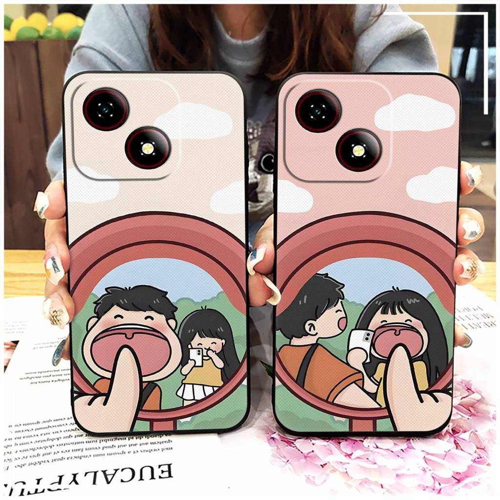TPU ป้องกันฝุ่นเคสโทรศัพท์สําหรับ ZTE Blade A35E ออกแบบแฟชั่นซิลิโคนปกหลังการ์ตูน Graffiti น่ารักเต็