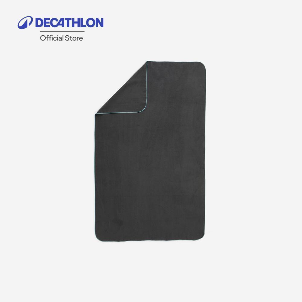 Decathlon Compact Microfibre Swimming Towel With Snaps Size L 80 X 130 Cm ผ้าขนหนูไมโครไฟเบอร์ (พิมพ์ลาย) - Blue