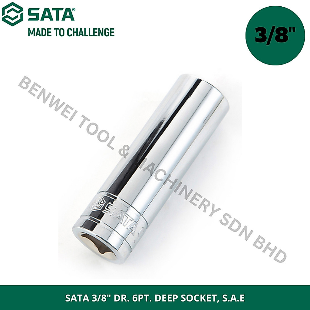 ซาต้า 3/8" ดร. 6PT. DEEP SOCKET, SAE / JUNIOR INCHES ขนาด LONG DEEP SOCKET BOX