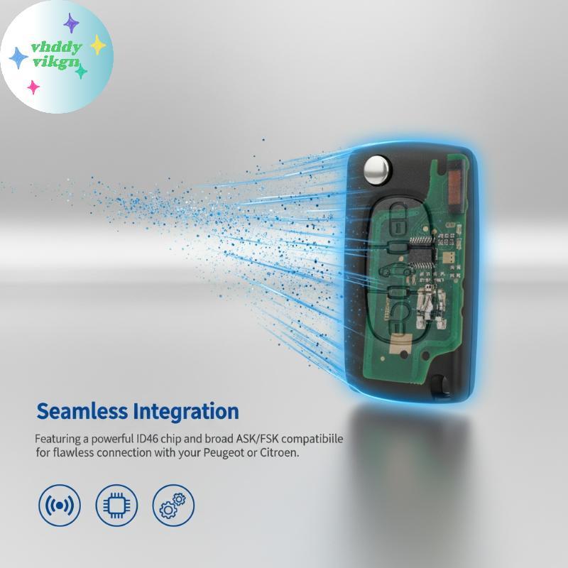 VHDD 3 ปุ่มกุญแจรถ VA2 HU83 de Remote เปลี่ยนสําหรับ 206 207 307 308 สมาร์ทคีย์อุปกรณ์เสริมยานยนต์ V