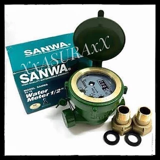 Sanwa มิเตอร์น้ำ/มาตรวัดน้ำ 1/2" SV15 ครบชุด