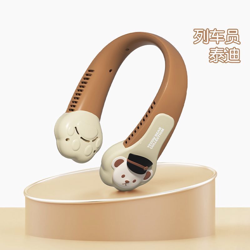 จมน้ําของเล่น 风 แบตเตอรี่ 便携式挂子 ชาร์จแบบพกพา USB ยาวพัดลม小电风人无叶Moe สนุกห้อยคอพัดลมแบบพกพาคอห้อยคอชาร
