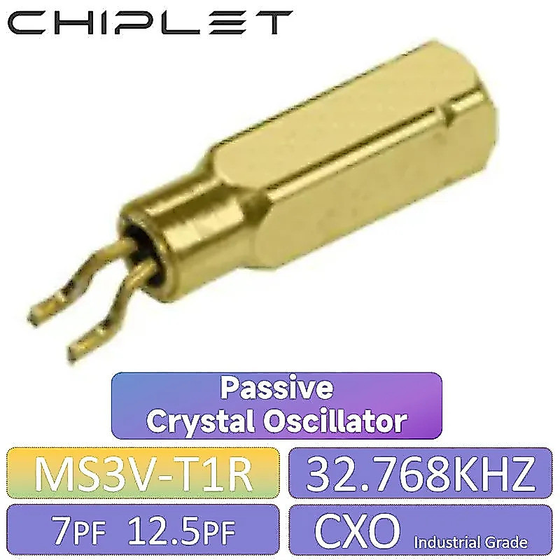 10 ชิ้นโดยตรงปลั๊ก MS3V-T1R 32.768K 7PF 12.5PF 10PPM 20PPM 32.768KHZ Passive เกรดอุตสาหกรรมนาฬิกา MI