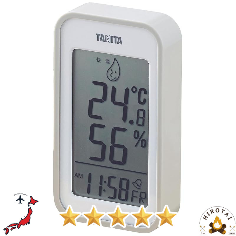 TANITA Digital Thermo-Hygrometer with Clock & Calendar — Large Easy-Read Display, Temperature & Humi
