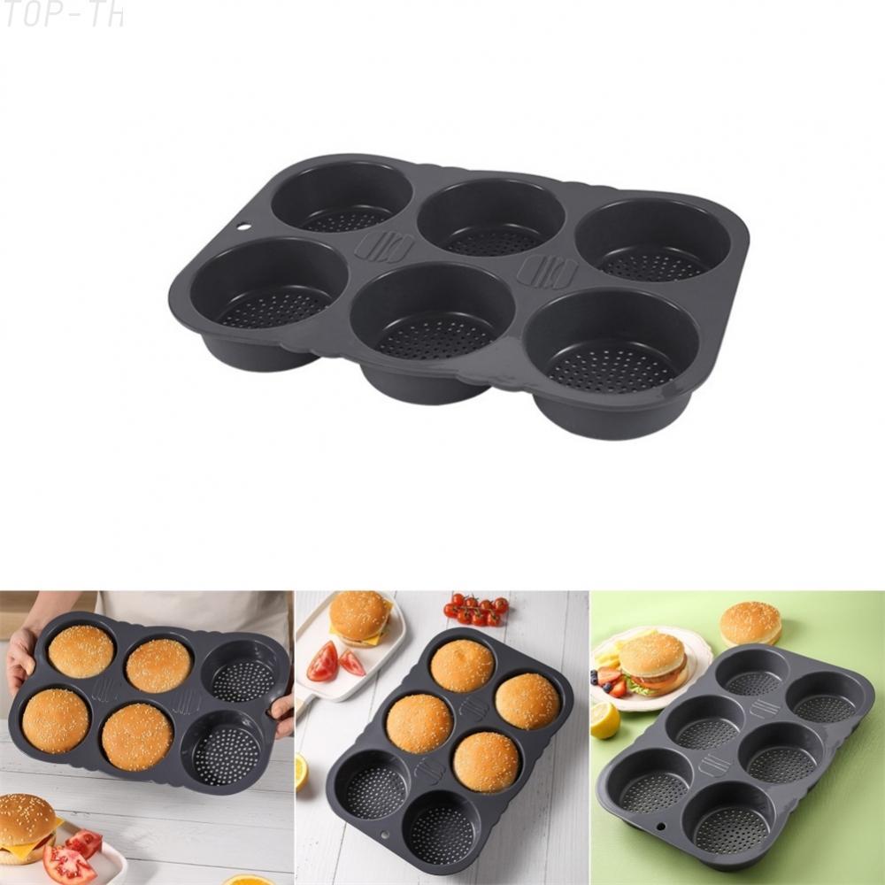 Hamburger Bun Mould Bread Pan Bun Mould Burger Bun Tray Grey Easy To Use