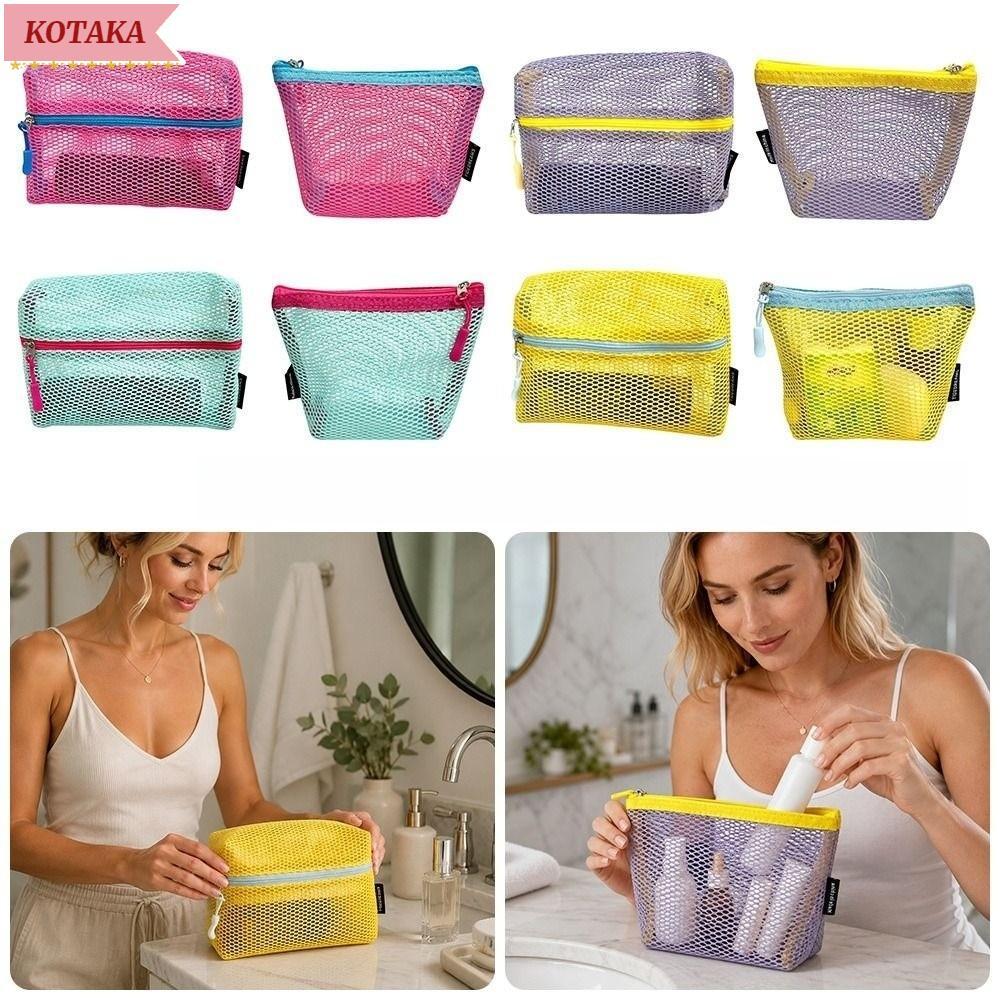 KOTAKA Mesh Cosmetic Bag, Nylon Cosmetic Storage Bag
