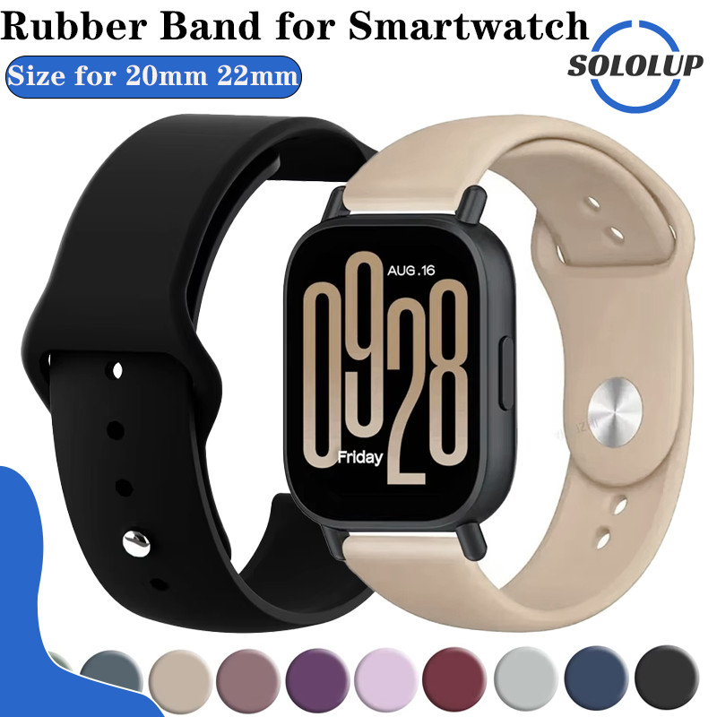 สายซิลิโคน 20 มม. 22 มม. for Redmi Watch 5 Active/ 5 Lite/Huawei GT 6 5 4 /Samsung Watch FE 7 6/ Amazfit Bip 6