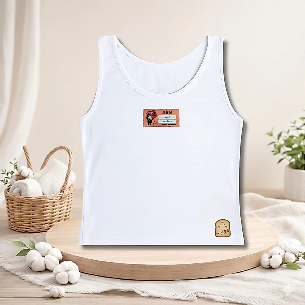 👩เสื้อกล้ามเด็กผู้หญิง แพค 1 ตัว👩 เสื้อซับในเด็ก ผ้าคอตตอน สีขาวล้วน thumbnail 10