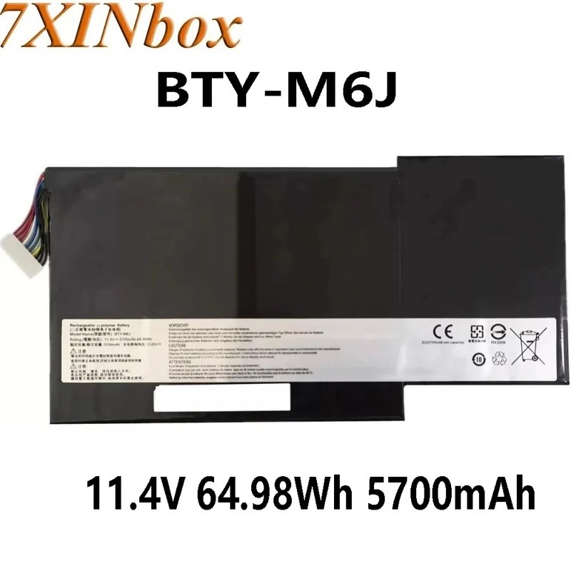 7XINbox BTY-M6J BTY-U6J 11.4V 64.98Wh 5700mAh แบตเตอรี่แล็ปท็อปสําหรับ MSI GS63 GS63VR GS73 GS73VR 6