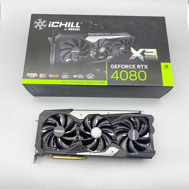 [Yingzhong] 4080 Super Ice Dragon กราฟิกการ์ดพัดลมหม้อน้ําเกมเครื่องประดับรูป Cyber Ehibists