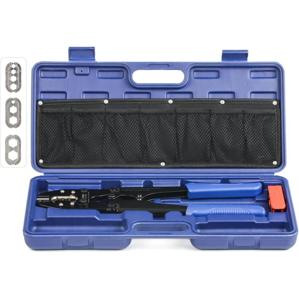 ICrmp แบตเตอรี่สาย Lug Crimping ชุดเครื่องมือสําหรับ 8, 6, 4, 2, 1.1/0, 2/0, 3/0, 4/0 AWG แหวนทองแดง