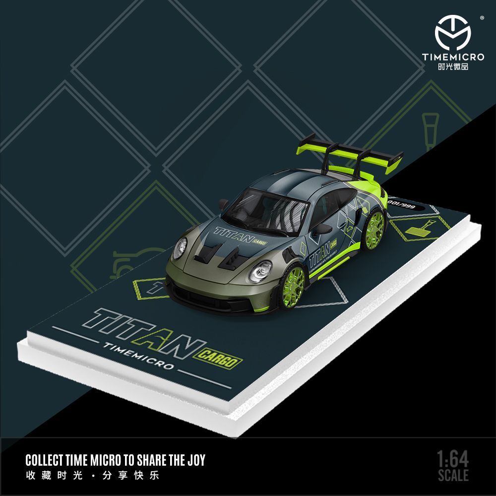 [คลังสินค้าพร้อม] TM1: 64 Porsche 992 GT3 RS TITAN จําลองรถโลหะผสมรุ่นคอลเลกชันเครื่องประดับของขวัญ