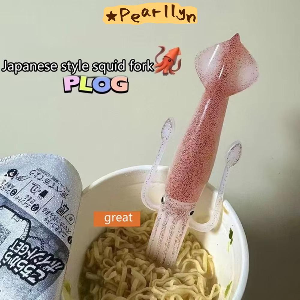 PEARLLYN Octopus Noodle Fork, Picks 3-in-1 Food Picks, Funny Portable Heat-Resistant Cooking Tools T