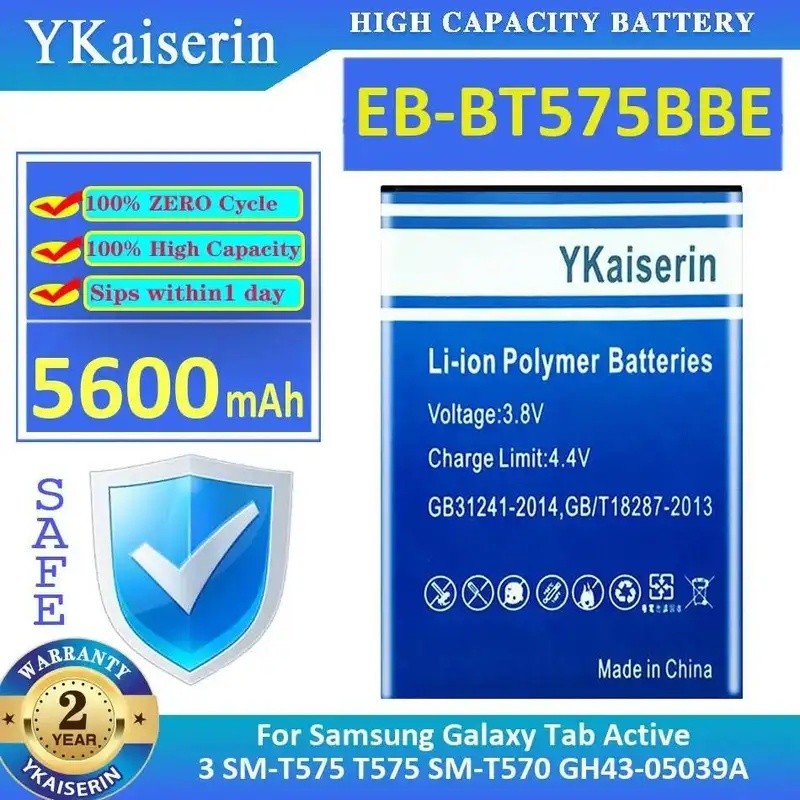 EB-BT575BBE ทนทานสําหรับ Samsung Galaxy Tab Active 3 SM-T575 T575 SM-T570 GH43-05039A 5600Mah แบตเตอ