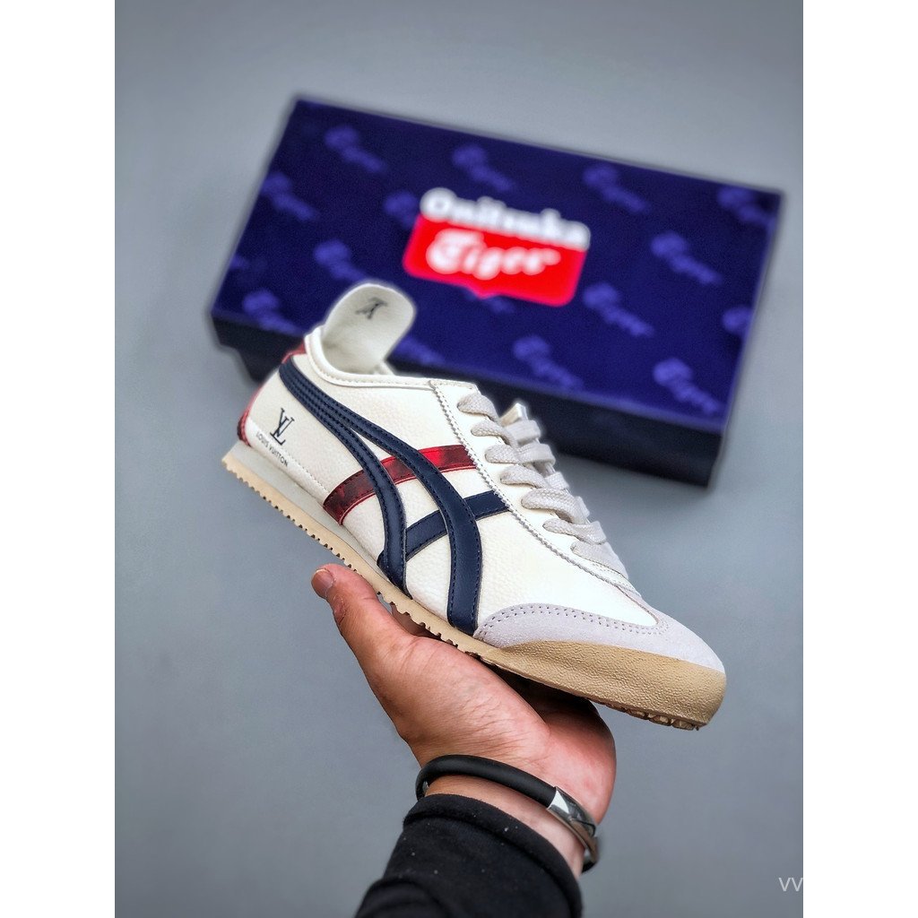 2026Asics Onitsuka Tiger รองเท้า/Onitsuka Tiger Mexico 66 รองเท้าผ้าใบรองเท้าผ้าใบ Anti-slip แบนผู้ช