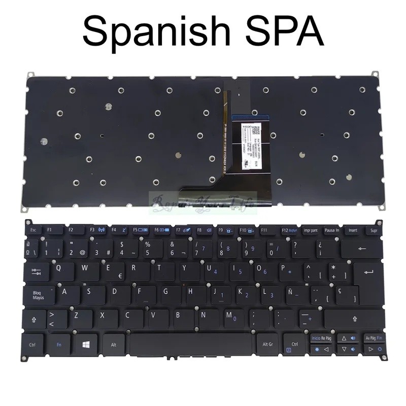 US สเปน LA ละติน Backlit คีย์บอร์ดสําหรับ Acer Spin SP113-31 SP513-51 SP113-31-P6NZ C17E P0ZN C1Q6 C
