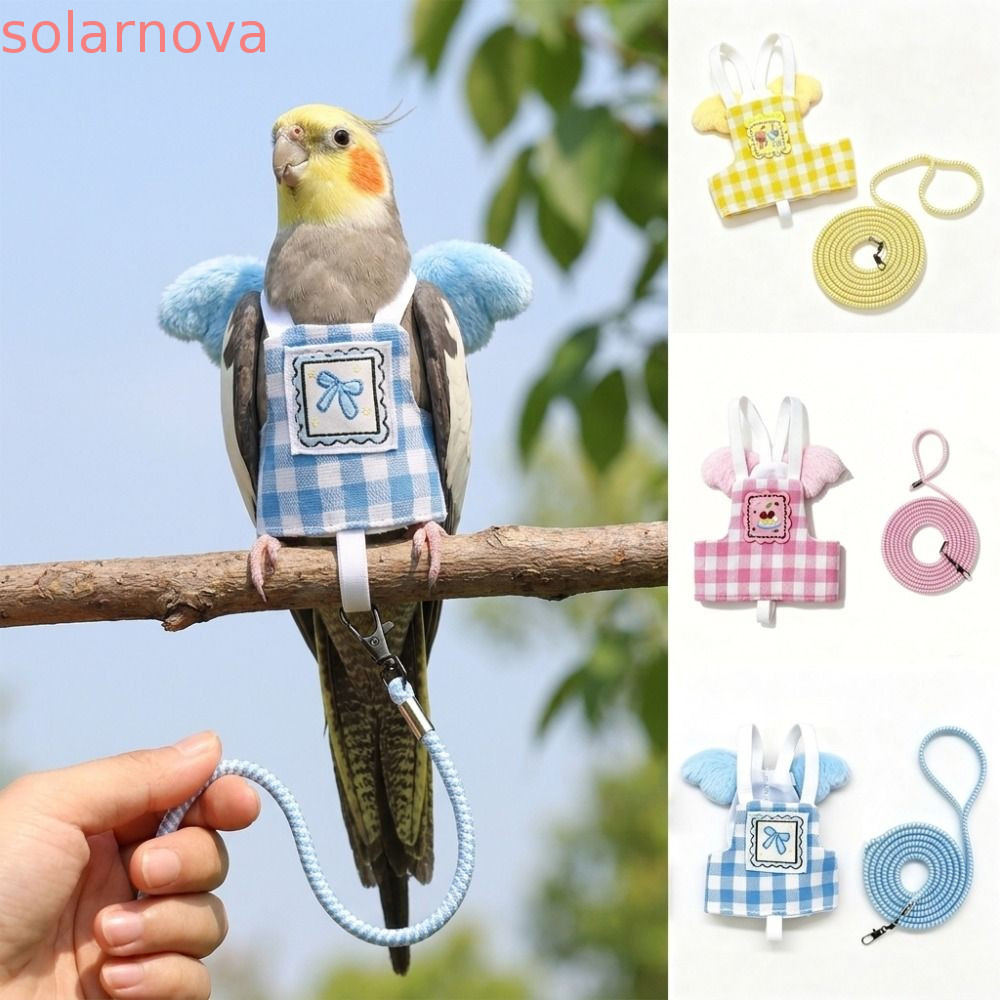 สายรัดนกแก้ว SOLARNOVA,ชุดเที่ยวบินนกแบบปรับได้ระบายอากาศได้,น่ารักพร้อมปีกป้องกันการสูญหายพร้อมสายจูงนกแก้วบินเสื้อผ้าสําหรับนกค๊อกคาเทล