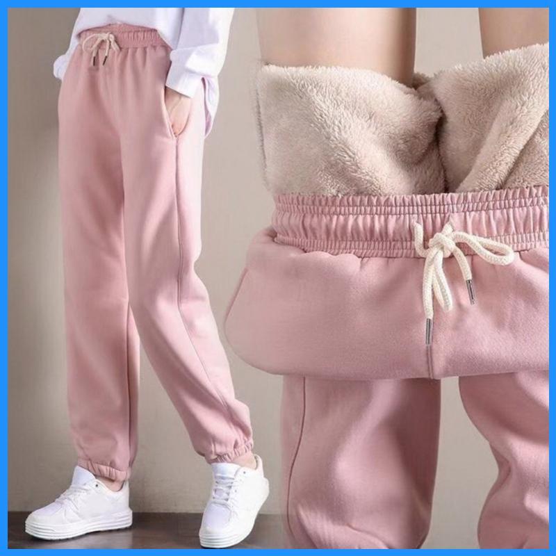 Luk Women Casual Baggy Fleece Sweatpants Drawstring Waisted Solid Joggers Pants