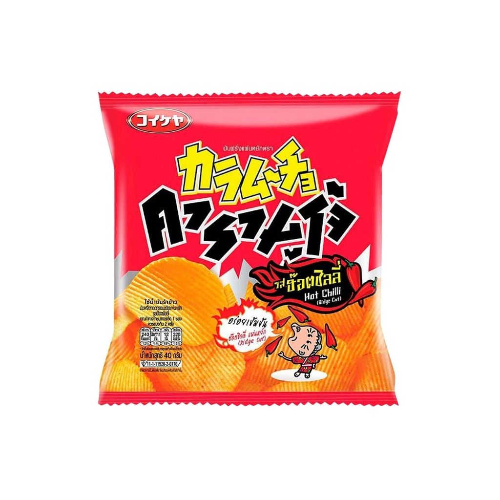 คารามูโจ้ แผ่นหยักฮ๊อตชิลลี่ Karamucho Ridge Cut Hot Chilli 40g.