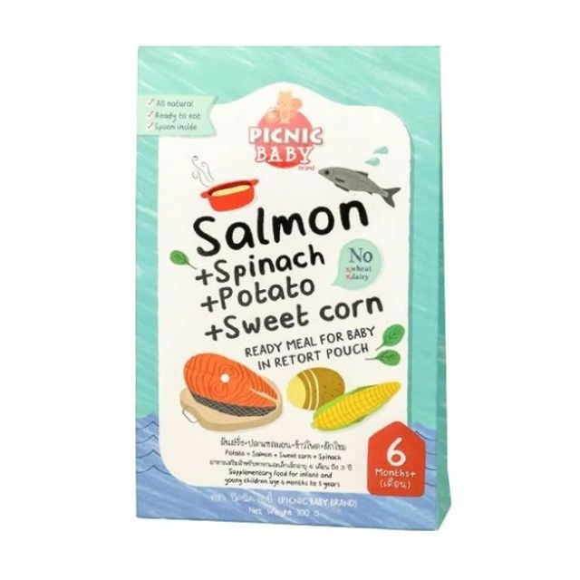 ปิคนิคเบบี้ อาหารเสริมเด็กสูตรปลาแซลมอน Picnicbaby Baby Food Salmon 100g.