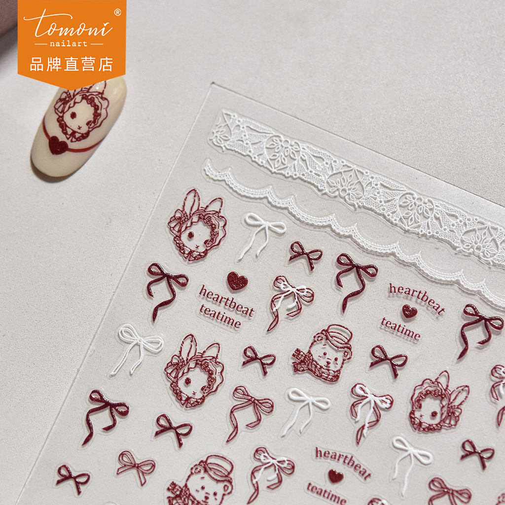 Preferred#tomoni Thin and flexible nail stickers, popular Japanese ballet style nail stickers, lace 