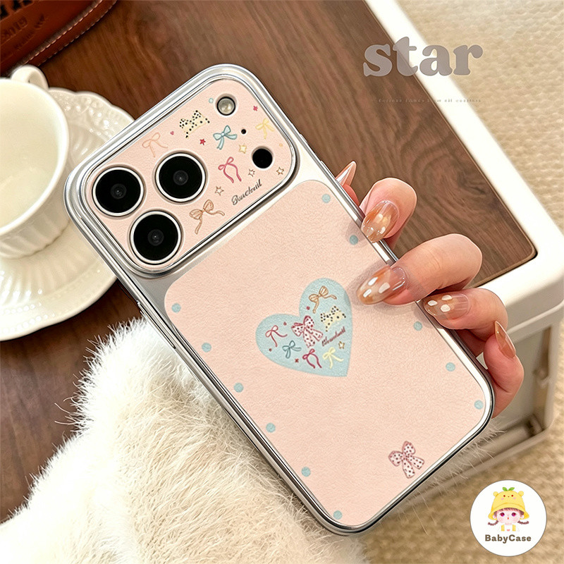 ปลอกโทรศัพท์ที่มีขาตั้งรูปทรงหัวใจสีชมพู เคสไอโฟน17 IPhone 16 15 14 13 11 12 15 Pro Max 17 Air 14 15 16 Plus
