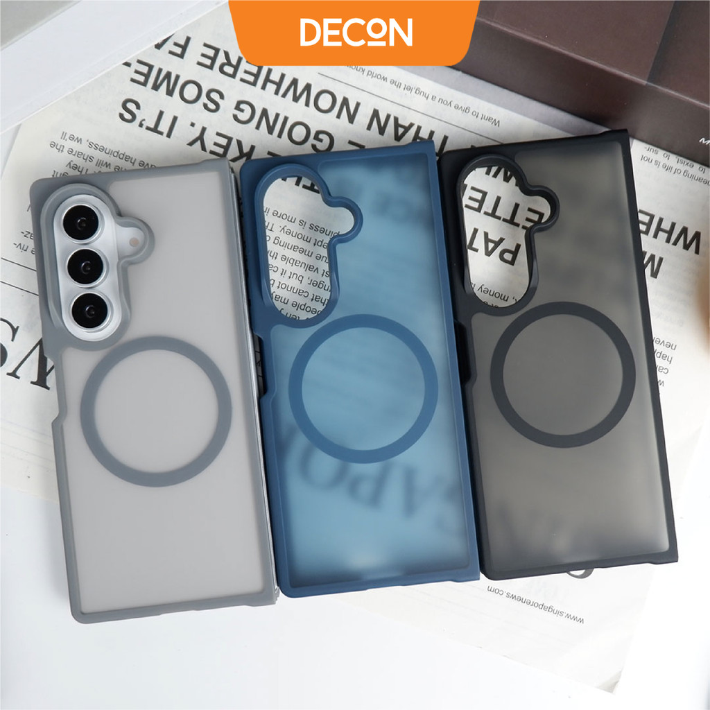 DECON เคส Matte Mag Z Fold 8 Ultra / Z Fold 7 เคสหลังขุ่น-ขอบสี เนื้อแมตต์ ชาร์จแม่เหล็ก