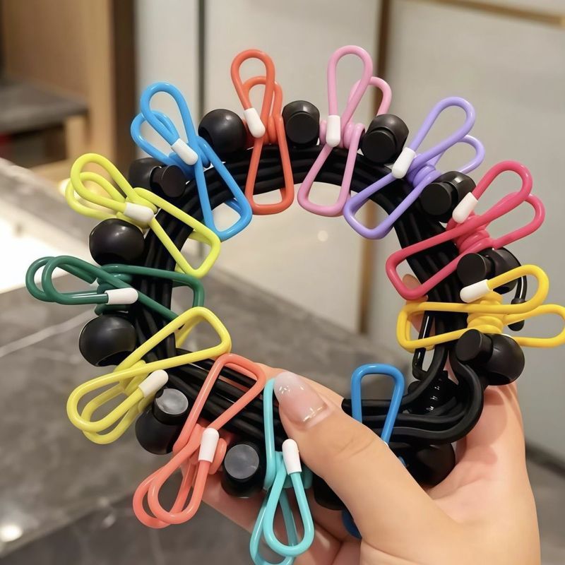 Rainbow Clip Clothesline พร้อมคลิปในร่มกลางแจ้ง Bold Windproof Elastic Portable Clothesline Hotel Tr