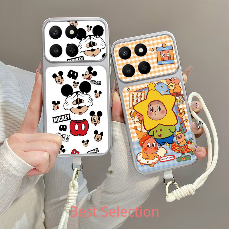 เคส Honor X6C X6B การ์ตูนการ์ตูนพิมพ์เคส TPU ซิลิโคนตกแต่งสร้อยข้อมือ TK