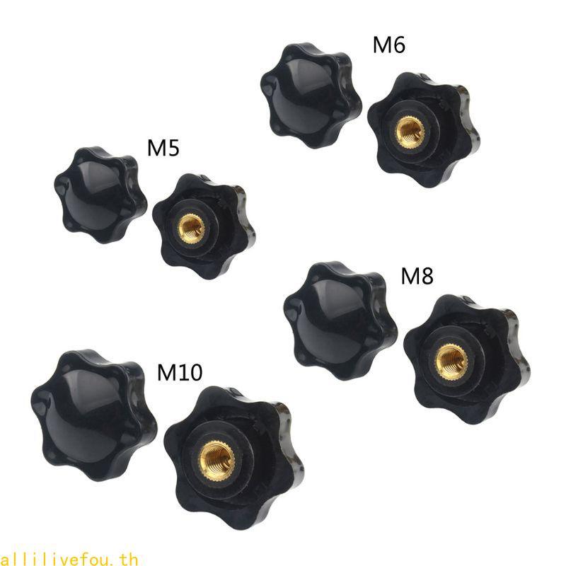 LIVE 10x M5 M6 M8 M10 ด้ายหญิง Hex ลูกบิดสกรูพลาสติกจับง่ายเปลี่ยน