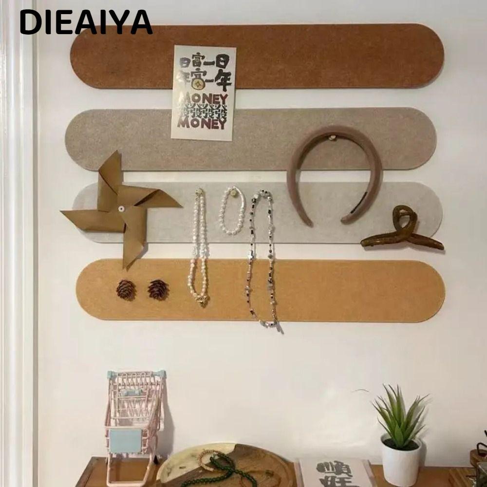 DIAYA 3 ชิ้น Felt Wall Board, กาวติดผนังติดตั้ง Felt Strip Board, ตกแต่ง Universal Multi-Purpose Pin