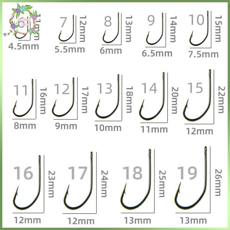 PUCOOL 100 ชิ้นชนิดบรรจุกล่องหลอด Maruse ตะขอเหล็กคาร์บอนสูง Coon และตะขอตกปลาทะเลพร้อมแหวนและ Barbed ลวด TH