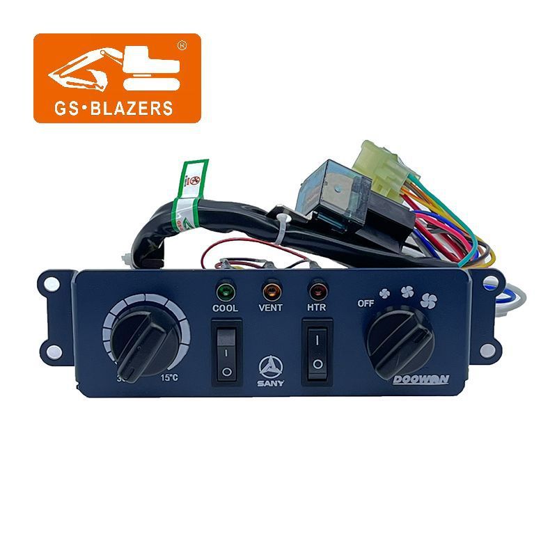 แผงควบคุมเครื่องปรับอากาศ 12V พร้อมสวิตช์สำหรับรถขุด SY55 / SY60C / SY65