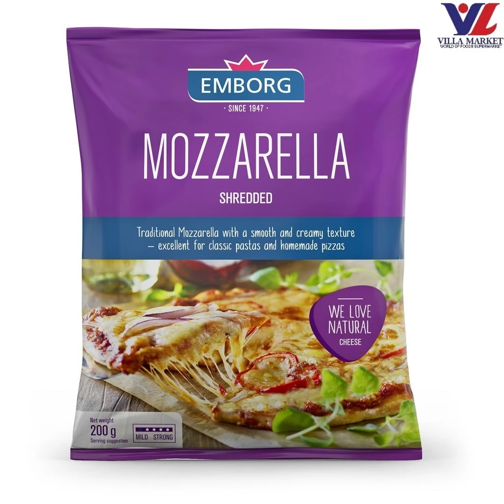 [สินค้าส่งด่วน] [2773] Emborg Mozzarella Shredded 200 G. เอ็มบอร์ก มอสซาเรลล่าชีสชนิดขูด