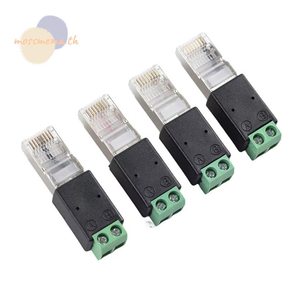 MOSSMA RJ45 ถึง RS485 Converter, RJ45 ชาย 2PIN Terminal RJ45 Terminal Adapter, Splitter Adapter RJ45