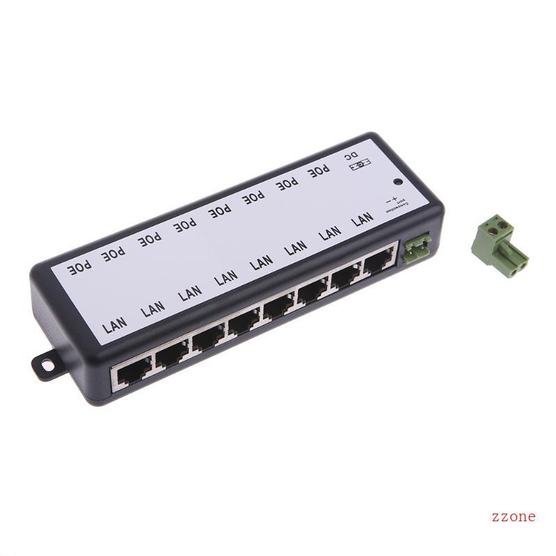Zzz 8-port POE หัวฉีด 8 พอร์ต Power Over Ethernet หัวฉีด DC 12V-48V 10 100