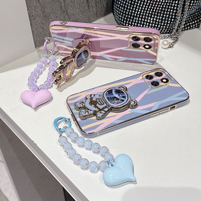 สําหรับ Honor X6A/X6c/X7/X8 4G/X8A 2023/X8B/X8c/X9A/X9B/X6 4G 3 ชิ้น (Candy Color Streaks + เคสโทรศั