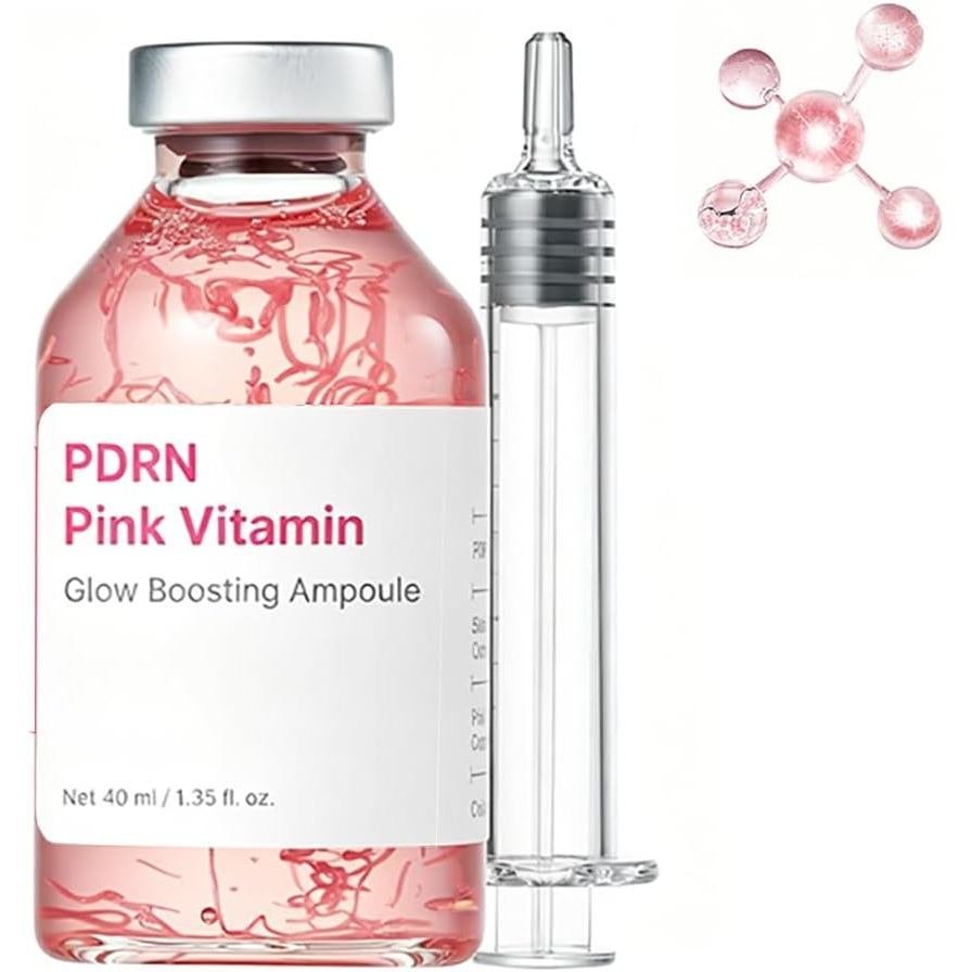 Glow Boosting PDRN Pink Glow Intensive Ampoule Copper Peptides & B12 Serum for Face Korean Skincare 