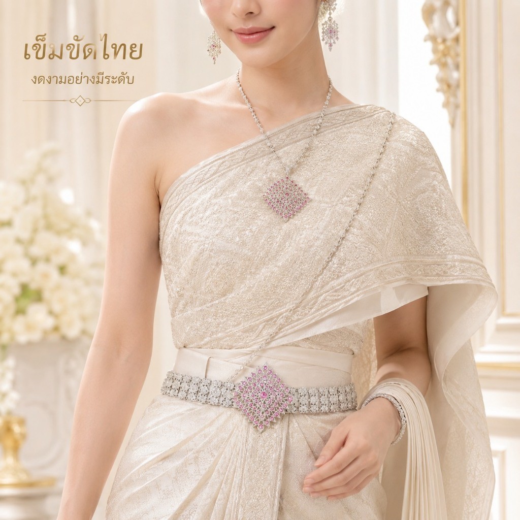 เข็มขัดคาดชุดไทยสำหรับเจ้าสาว นางรำ นักเรียน และงานวัฒนธรรม