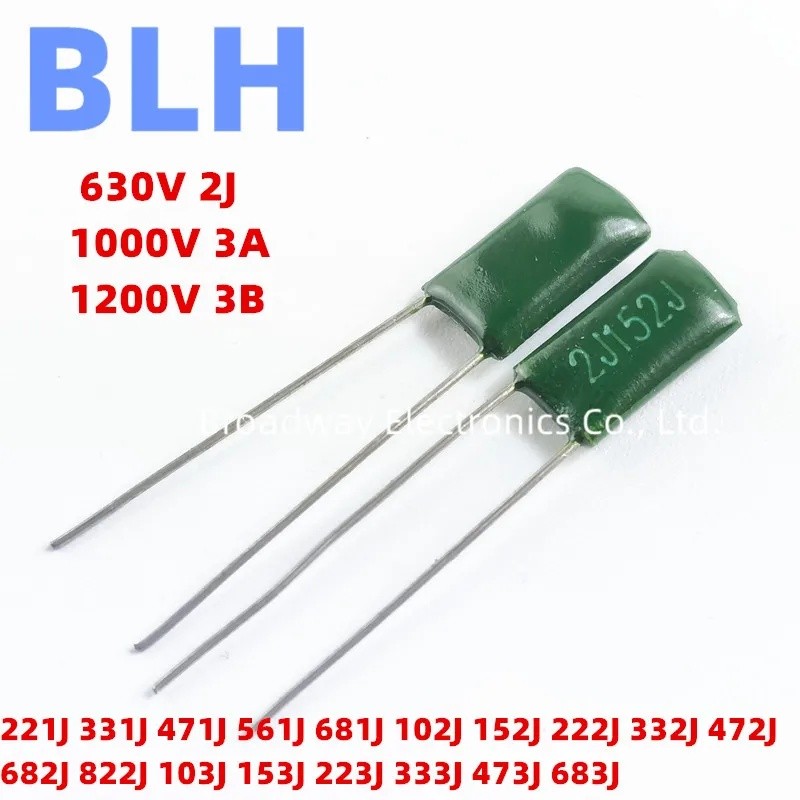50PCS โพลีเอสเตอร์ฟิล์มตัวเก็บประจุ 630V 1000V 1200V 3A332J 3A472J 3A682J 3A103J 3B222J 3B332J 3B472