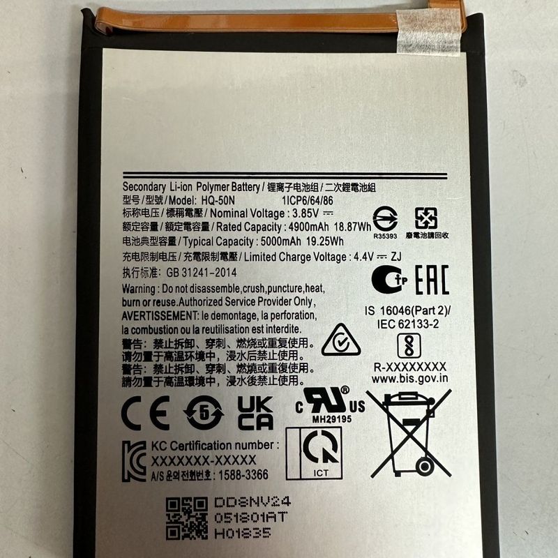 เหมาะสําหรับ Samsung A032 โทรศัพท์มือถือแบตเตอรี่บอร์ด HQ-50N ในตัวเดิมแบตเตอรี่เซลล์บอร์ด